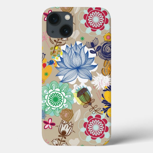 Floral pattern in retro style 3 Case-Mate iPhone case (Back)