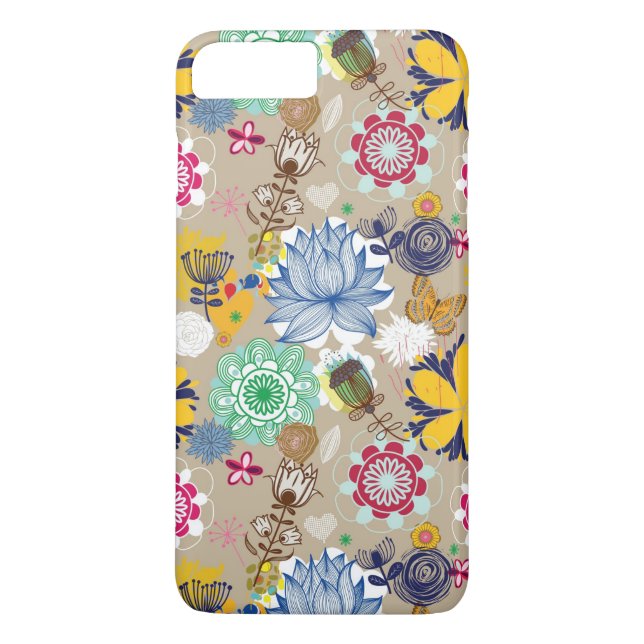 Floral pattern in retro style 3 Case-Mate iPhone case (Back)