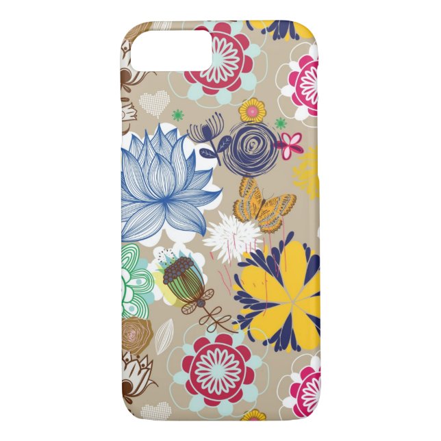 Floral pattern in retro style 3 Case-Mate iPhone case (Back)