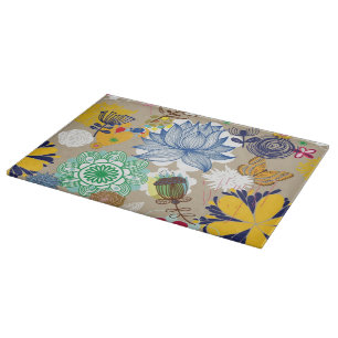 Floral pattern in retro style 3 cutting board
