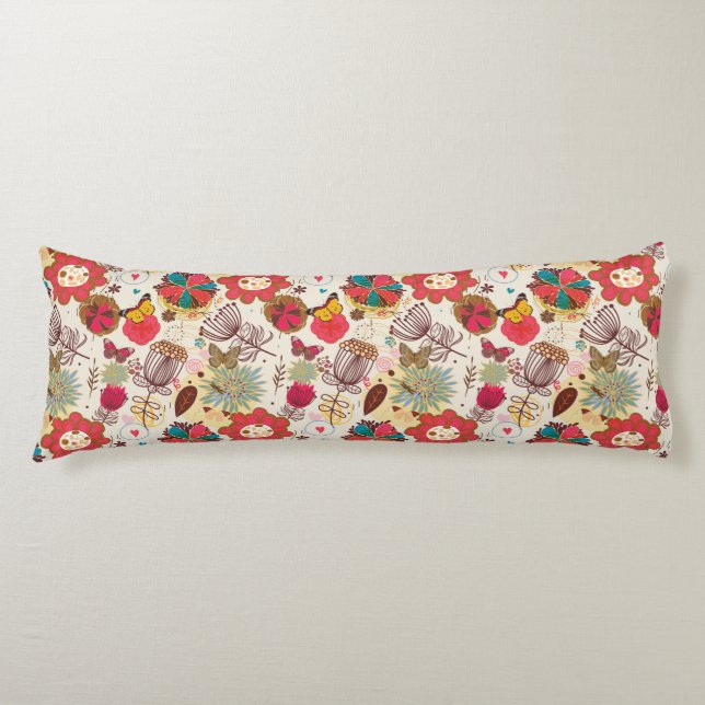 Floral pattern in retro style 4 body cushion (Front)