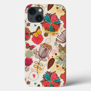 Floral pattern in retro style 4 iPhone 13 case
