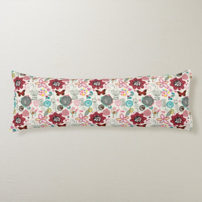 Floral pattern in retro style 5 body cushion (Front)