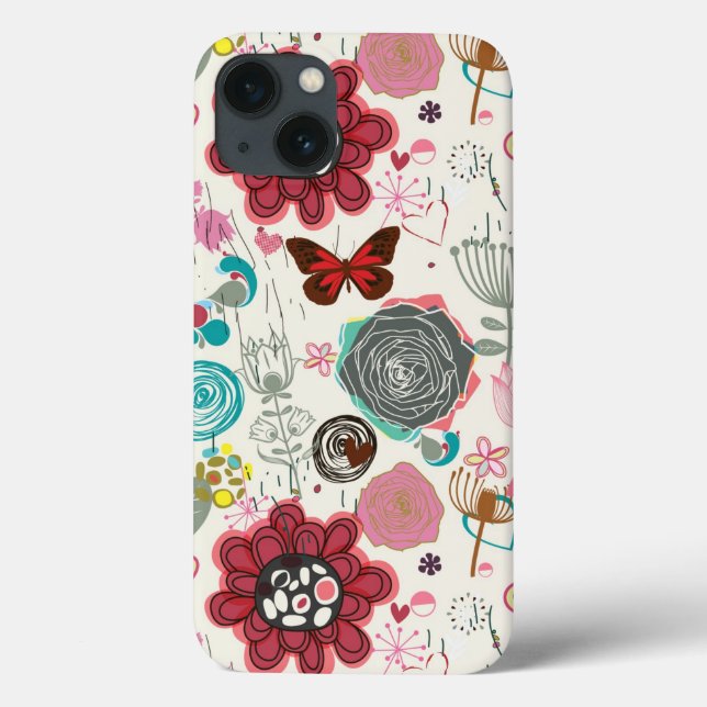 Floral pattern in retro style 5 Case-Mate iPhone case (Back)