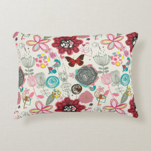 Floral pattern in retro style 5 decorative cushion