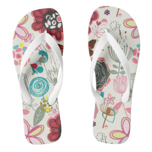 Floral pattern in retro style 5 thongs