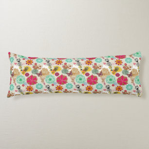 Floral pattern in retro style body cushion
