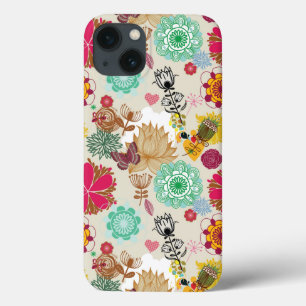 Floral pattern in retro style iPhone 13 case