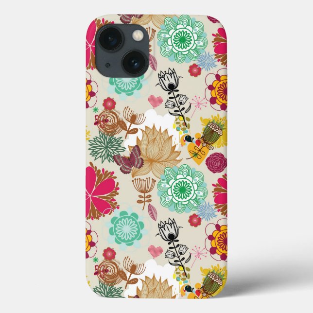 Floral pattern in retro style Case-Mate iPhone case (Back)