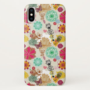 Floral pattern in retro style iPhone x case