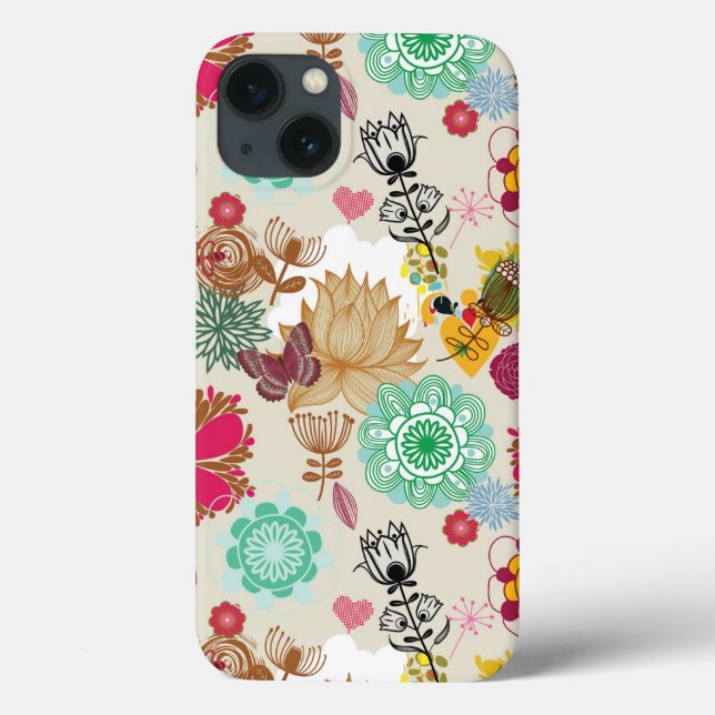 Floral pattern in retro style Case-Mate iPhone case (Back)