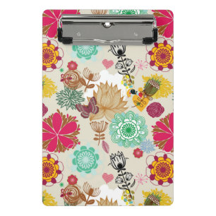 Floral pattern in retro style mini clipboard