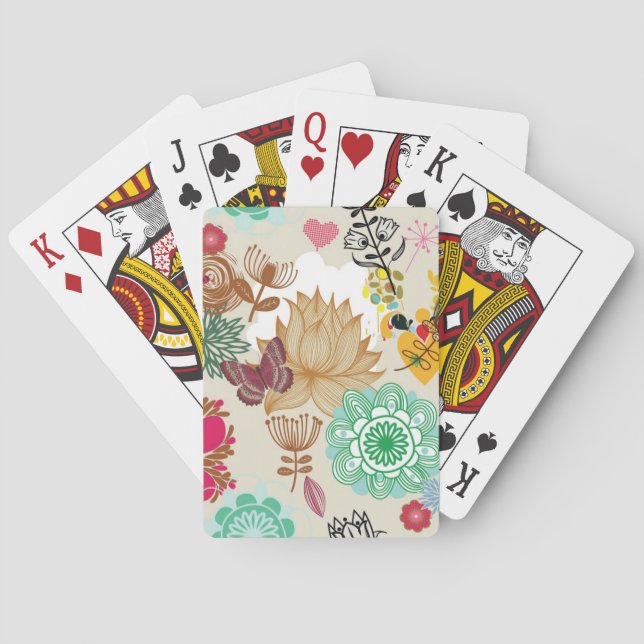 Floral pattern in retro style playing cards (Back)