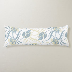 Floral Pattern in Slate Blue   Body Cushion
