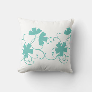 Floral Pattern In Teal Colour Cushion