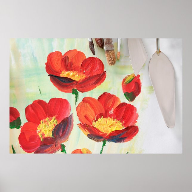 Floral pattern in the form of abstraction. Designe Poster (Front)