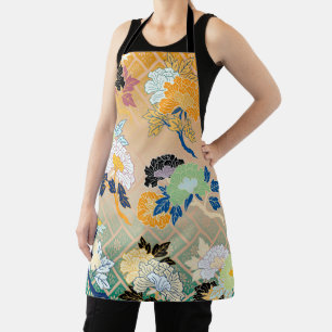 Floral Pattern, Japanese Design Apron