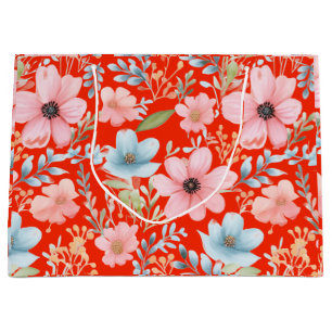 floral pattern large gift bag