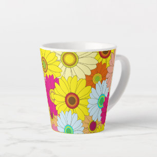 floral pattern latte mug