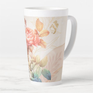floral pattern latte mug