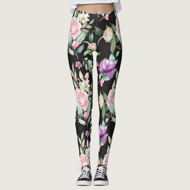 Floral Pattern Leggings (Front)