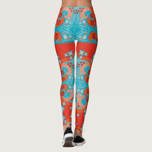 floral pattern leggings (Back)