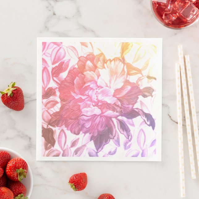 floral pattern, love nature, pink napkin (Insitu)