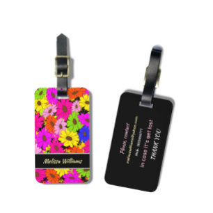 Floral pattern luggage tag