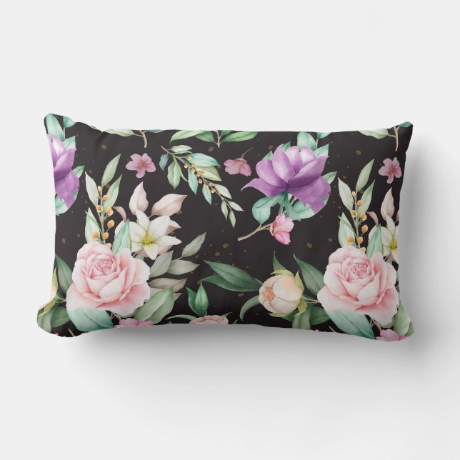 Floral Pattern Lumbar Cushion (Front)