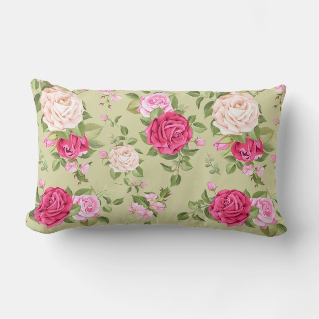 Floral Pattern Lumbar Cushion (Front)