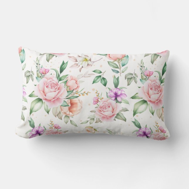 Floral Pattern Lumbar Cushion (Front)