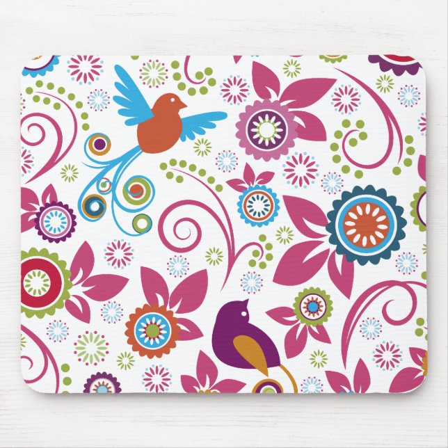 Floral Pattern Mouse Pad (Front)