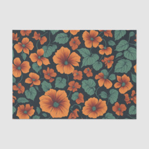 Floral Pattern Nasturtium Flowers Tissue Paper