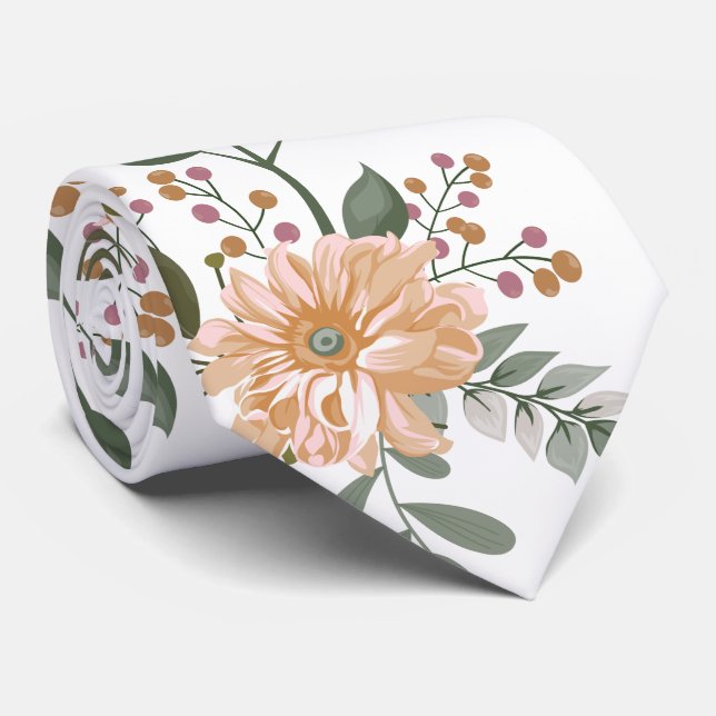 Floral Pattern Neck Tie (Rolled)