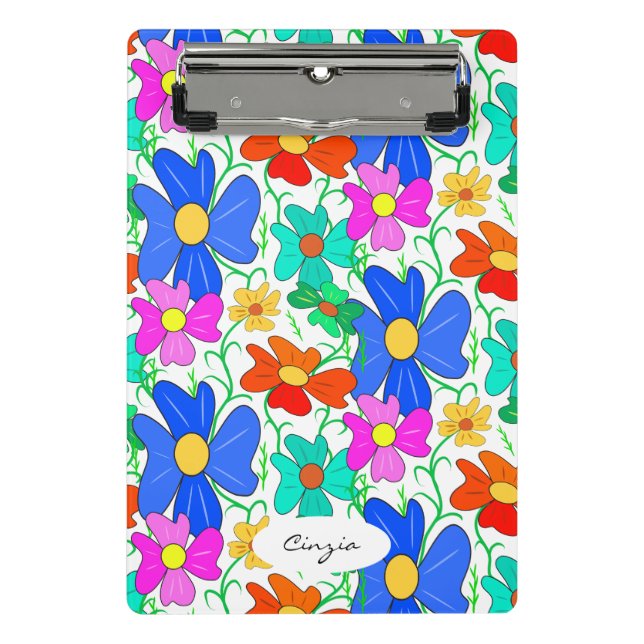 Floral pattern Notebook Mini Clipboard (Front)