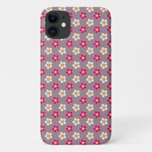 Floral pattern of crimson and white flowers on a c Case-Mate iPhone case