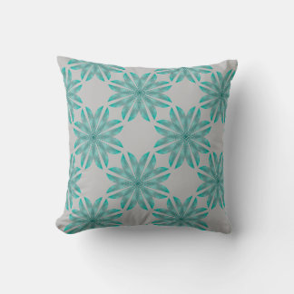 Floral pattern on light gray cushion