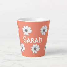Floral pattern Orange custom name