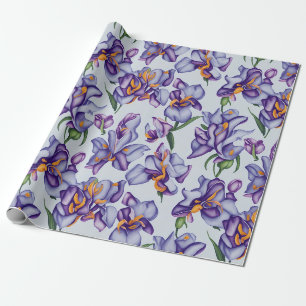 Floral Pattern Orchid Flowers Wrapping Paper