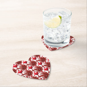Floral pattern paper coaster