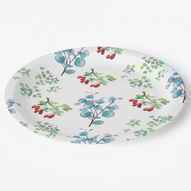 Floral Pattern paper plate (Angled)