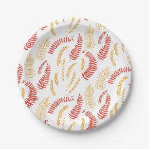 Floral pattern paper plate