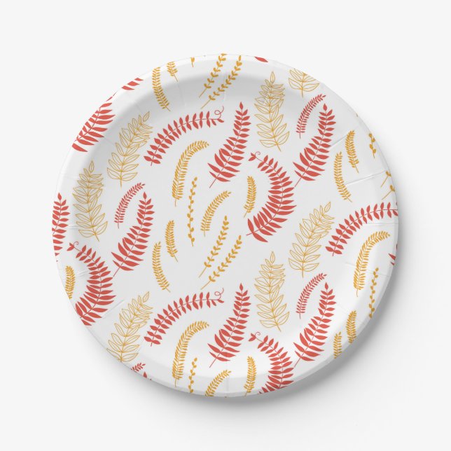 Floral pattern paper plate (Front)