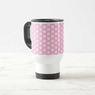 Floral Pattern, Pattern Of Flowers, Daisies, Pink Travel Mug