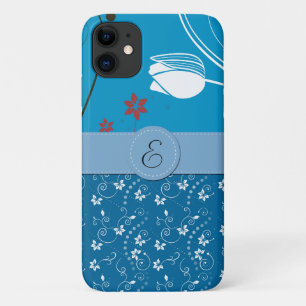 Floral Pattern, Pattern Of Flowers, Monogram iPhone 11 Case