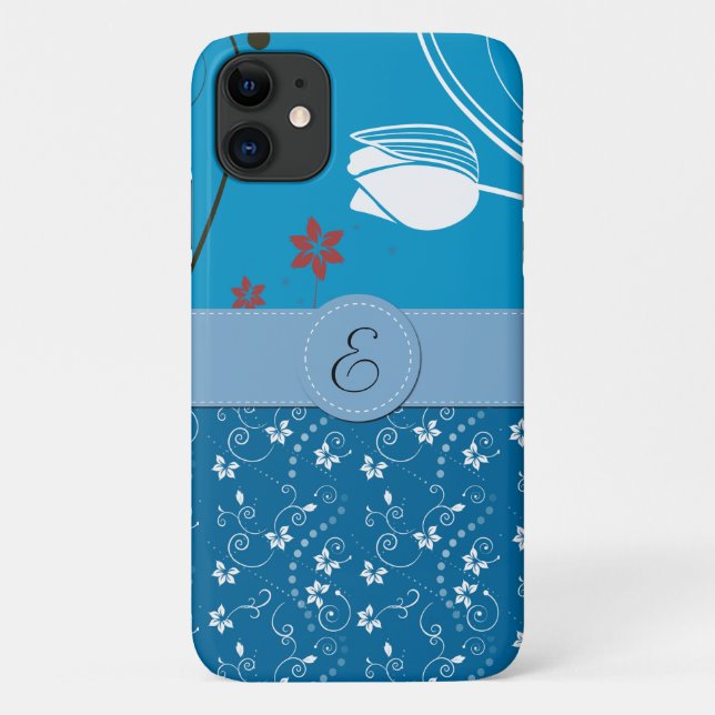 Floral Pattern, Pattern Of Flowers, Monogram Case-Mate iPhone Case (Back)