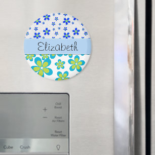 Floral Pattern, Pattern Of Flowers, Your Name Magnet
