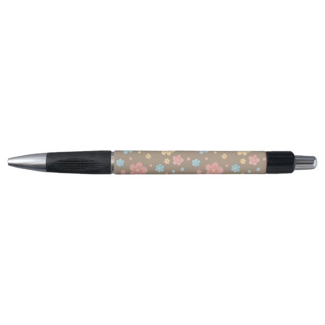 Floral Pattern Pen (Brown Base) (Front)
