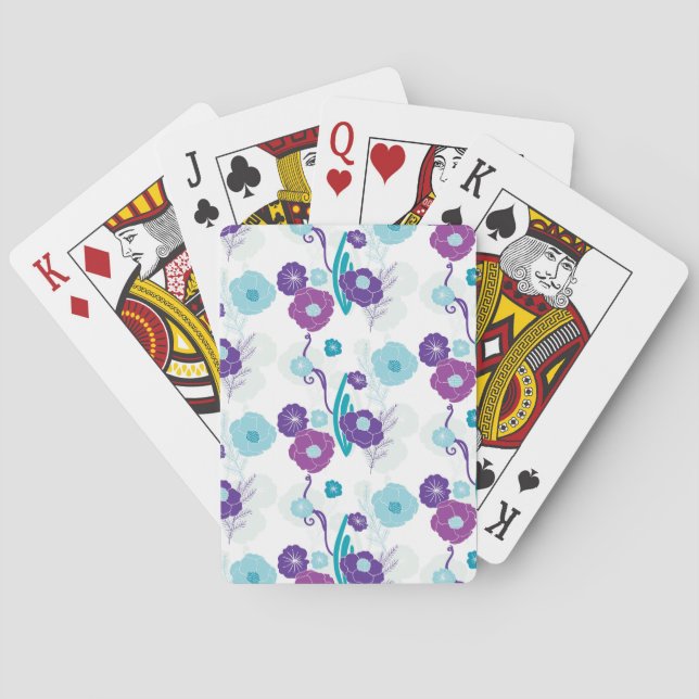 Floral pattern playing cards (Back)