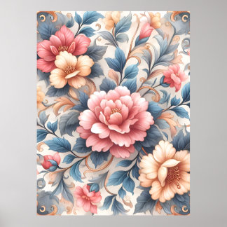 Floral pattern poster